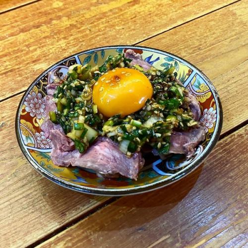 쇠고기 하라미와 부추 간장 탈리아타