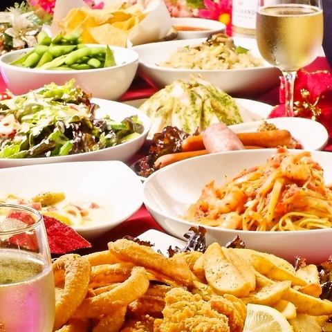 軽食&生ビールも◎飲み放題付き★