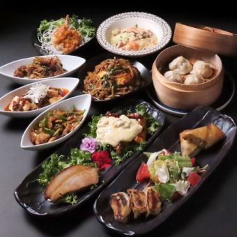 贅沢エビチリや裏番長チキン南蛮を堪能！黒烏龍茶飲放付・圧巻の全13品♪5000円(税込)
