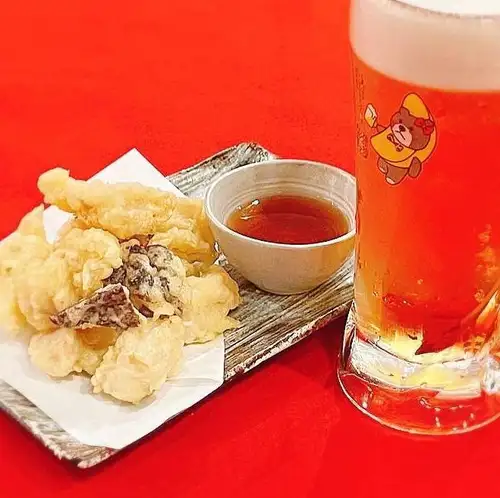 大阪名物！国産牛ホルモン天セット（お好きなドリンク１杯付）