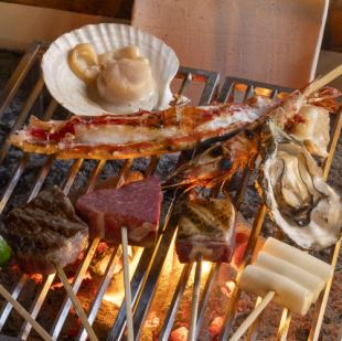 【いろり焼き】炭焼ステーキコース 18500円(税込)