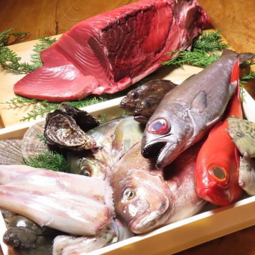料理長が毎朝市場で厳選する旬の魚介
