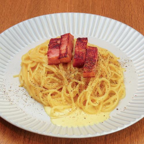 It has been extremely popular since it opened.Carbonara with thick cut bacon