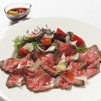 Wagyu beef tagliata with homemade yuzu ponzu sauce