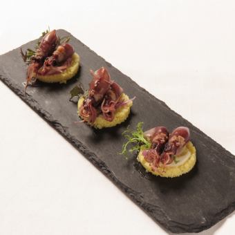 Firefly squid and couscous "SUSHI" salad