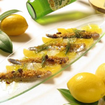 Beccafico-style sardine carpaccio
