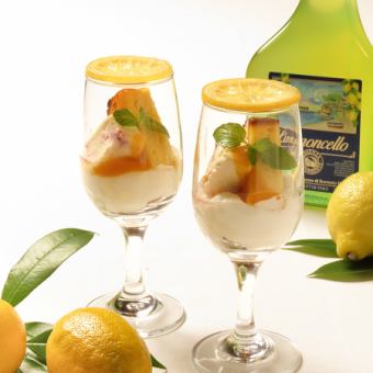 Lemon pound cake mini parfait