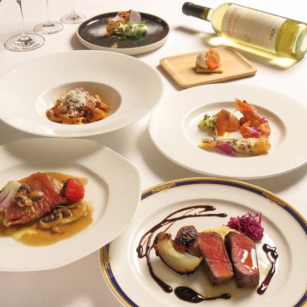 【ROSSO】ディナーコース◇メインは牧草牛リブロースステーキ　全6皿 