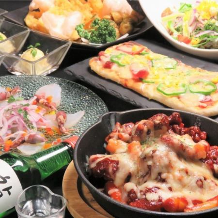 Limited to April! [2 hours all-you-can-drink included] Seven dishes including rape blossom and seasonal fish carpaccio and tonpeiyaki for 3,500 yen