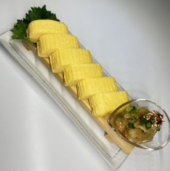 Dashi-rolled egg/raw ham yukhoe style each