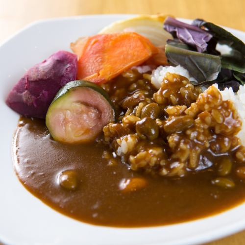 Japanese-style curry with chicken soboro and soybeans