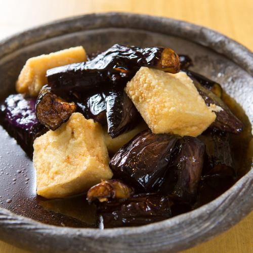 Fried eggplant and tofu