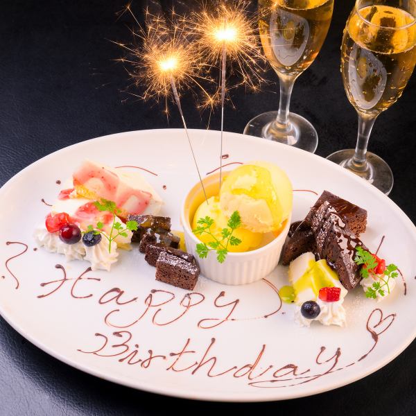 ★Birthday benefits★ Free with course reservations♪ "HAPPY BIRTHDAY Mr. 〇〇!" "WELCOME Mr. 〇〇!" etc.