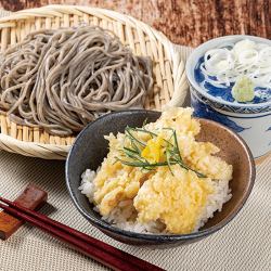 鶏天小丼～ゆず塩だれ～のセット（冷蕎麦）