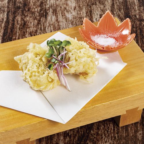 Homemade chicken and burdock potato salad tempura