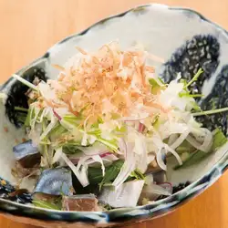 Pickled mackerel and onion salad