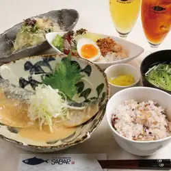 Fatty mackerel simmered in miso (dinner set meal)