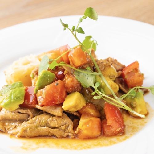 Avocado and Tomato Ginger Pork