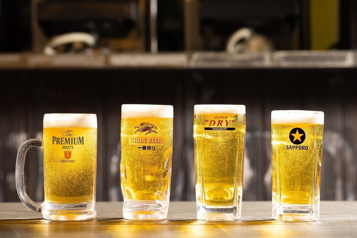 国内大手4社のビールが飲み放題コースあり！その他ドリンクも◎
