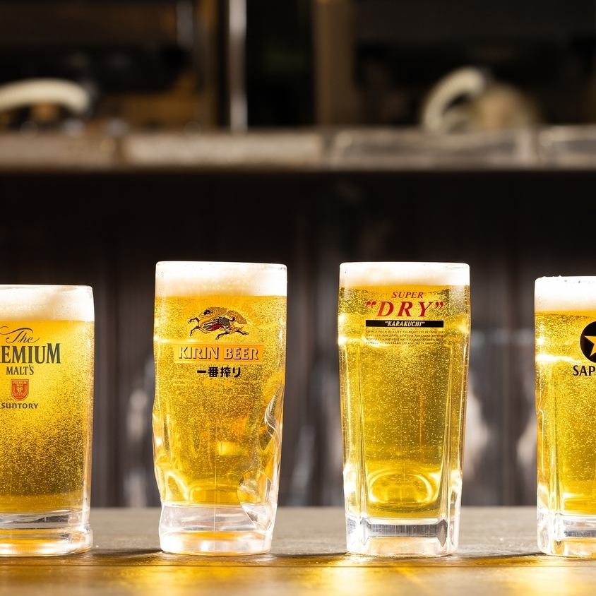 国内大手4社のビールが飲み放題コースあり！その他ドリンクも◎