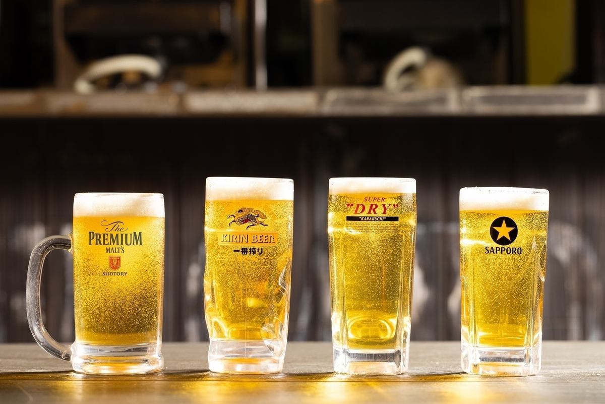 国内大手4社のビールが飲み放題コースあり！その他ドリンクも◎