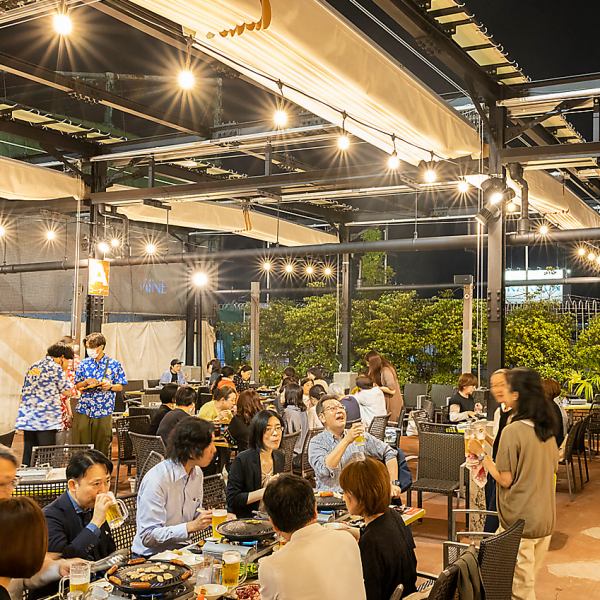 ビアガーデンはやっぱり焼肉 BBQ ！？お一人様も大歓迎！開放的な空間で、お食事をお楽しみいただけます。ご家族でのお集まりや、会社の宴会など、お気軽にご相談ください。