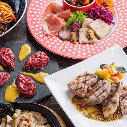 [120 minutes of all-you-can-drink included] Luxury banquet with 10 dishes including ajillo, pasta, steamed shellfish with white wine and butter, etc. ``4500 yen plan''