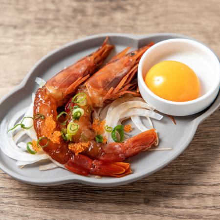 Red shrimp marinated in soy sauce