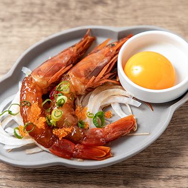 Red shrimp marinated in soy sauce