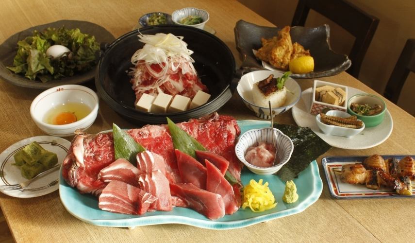 [祭〜祭〜]牛肉、金枪鱼、鳗鱼半助套餐120分钟含无限畅饮5,500日元