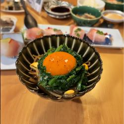 高知ニラのナムル～卵黄のせ～