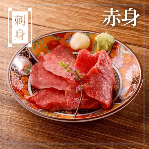 Red meat horse meat sashimi