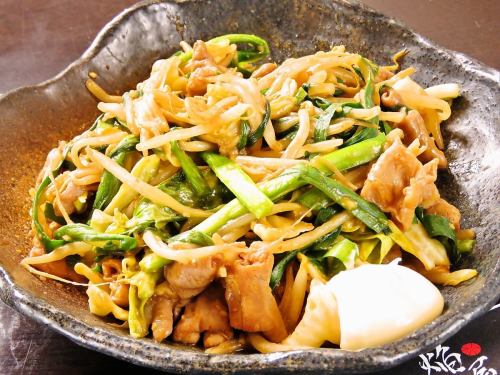 Stir-fried bean sprouts with miso