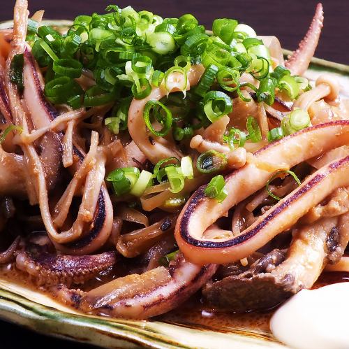 Stir-fried Japanese squid
