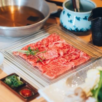 【ディナー】すき焼き・しゃぶしゃぶ選べる4,400円コース◆近江牛A5肩バラプラン