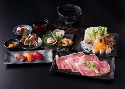 ディナー 【すき焼き・しゃぶしゃぶ 選べる】 贅沢コース：極
