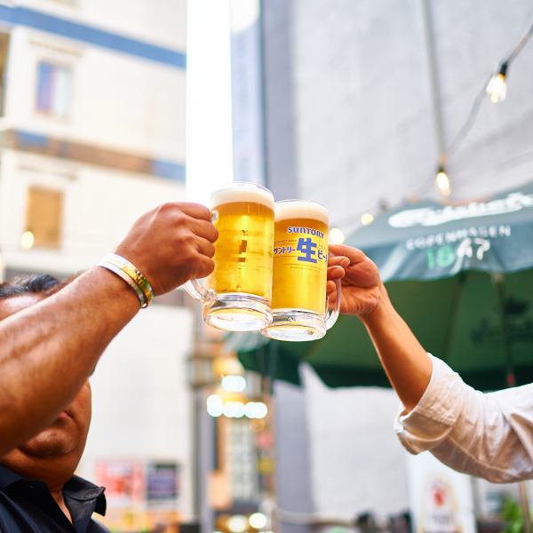 ビール飲み放題で爽快な乾杯！
