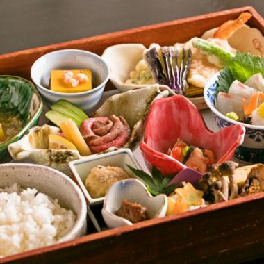 [No. 1 popular lunch] Daimyo Tsuzura 3,850 yen (tax included) ~ Enjoy more than 10 types of dishes and matcha fondue ~