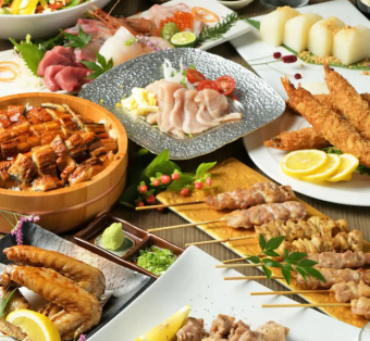 May to July [180 minutes all-you-can-drink] Sashimi, Nagoya Cochin, Ikura sushi, etc. [Luxury course] 9 dishes total 5,000 yen