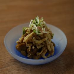 ごぼうと鶏皮のさっぱり醤油和え
