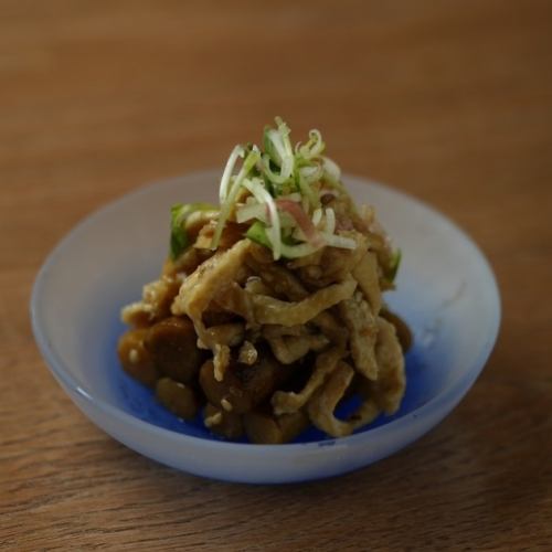 ごぼうと鶏皮のさっぱり醤油和え