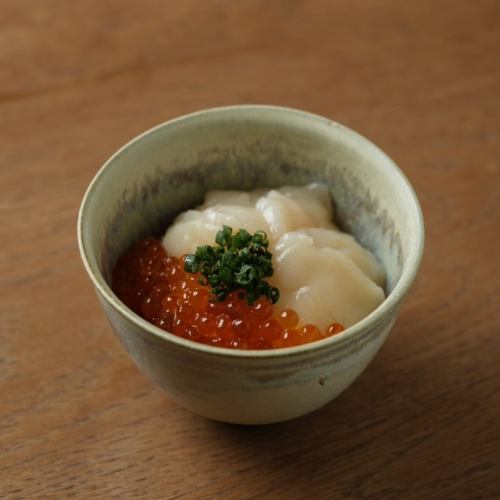 ホタテといくらのミニ丼