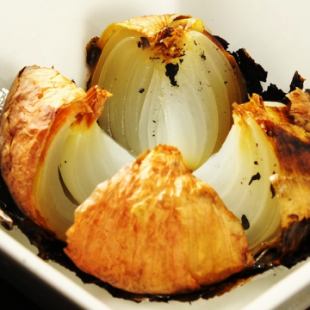 Whole grilled onion