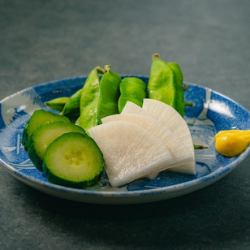 枝豆と漬物
