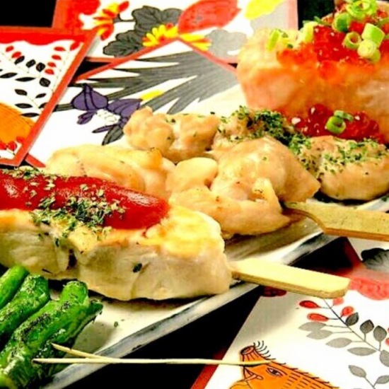 香ばし串焼きと映える野菜で女子会に