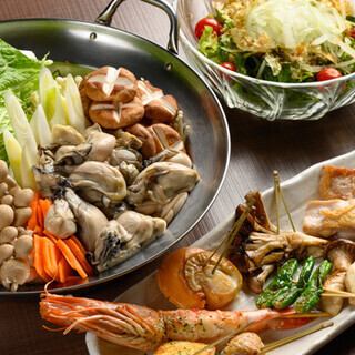 【日曜13時~22時】<120分飲み放題付き>北海道産の牡蠣たっぷり鍋を含む全7品5,000円 (税込)