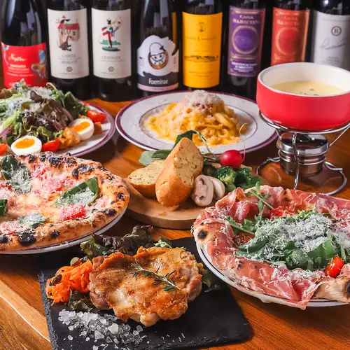 【ランチ限定】2時間飲み放題付きプラン◆ピッツァ、パスタ、メインを気軽に堪能♪