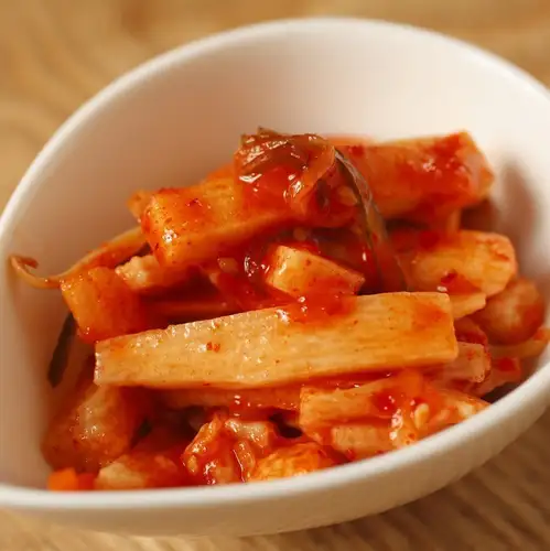 Kimchi made with long yams from Tokachi
