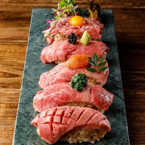 All-you-can-eat popular meat sushi and premium Japanese beef steak!