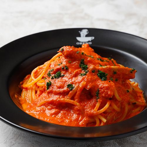 ワタリガニのトマトクリームソース スパゲティ